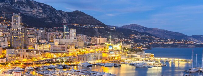 Trip Urlaubsreif Reiseland Monaco - Genießen Sie die Fahrt Ihres Lebens am Steuer eines feurigen Lamborghini oder rassigen Ferrari. Starten Sie Ihre Spritztour in Monaco und lassen Sie das Fürstentum unter den vielen bewundernden Blicken der Passanten hinter sich. Cruisen Sie auf den wunderschönen Küstenstraßen der Côte d’Azur und den herrlichen Panoramastraßen über und um Monaco. Erleben Sie die unbeschreibliche Erotik dieses berauschenden Fahrgefühls, spüren Sie die Power & Kraft und das satte Brummen & Vibrieren der Motoren. Erkunden Sie als Pilot oder Co-Pilot in einem dieser legendären Supersportwagen einen Abschnitt der weltberühmten Formel-1-Rennstrecke in Monaco. Nehmen Sie als Erinnerung an diese Challenge ein persönliches Video oder Zertifikat mit nach Hause. Die beliebtesten Orte für Ferien in Monaco, locken mit besten Angebote für Hotels und Ferienunterkünfte mit Werbeaktionen, Rabatten, Sonderangebote für Monaco Urlaub buchen.